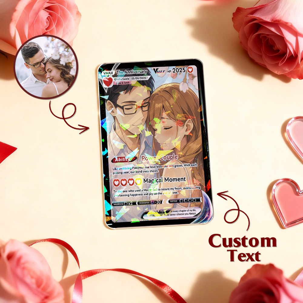 Personalized Photo Anime VMAX Card Fantasy Game Anime Card Valentine's Day Gift for Couple