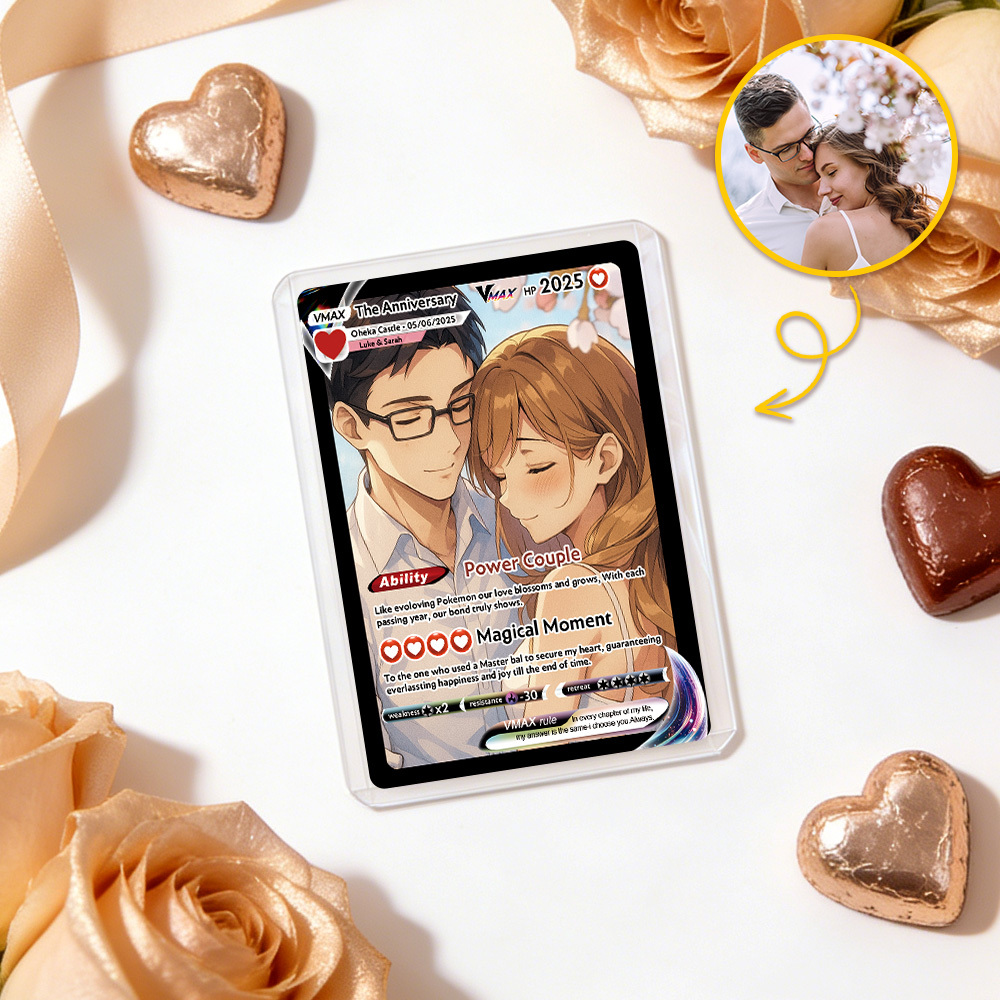 Personalized Photo Anime VMAX Card Fantasy Game Anime Card Valentine's Day Gift for Couple