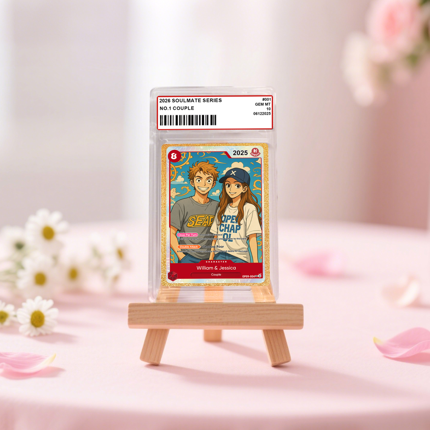 Personalized Photo Anime Card Couples OP Style TCG Card Valentine's Day Gift for Couple