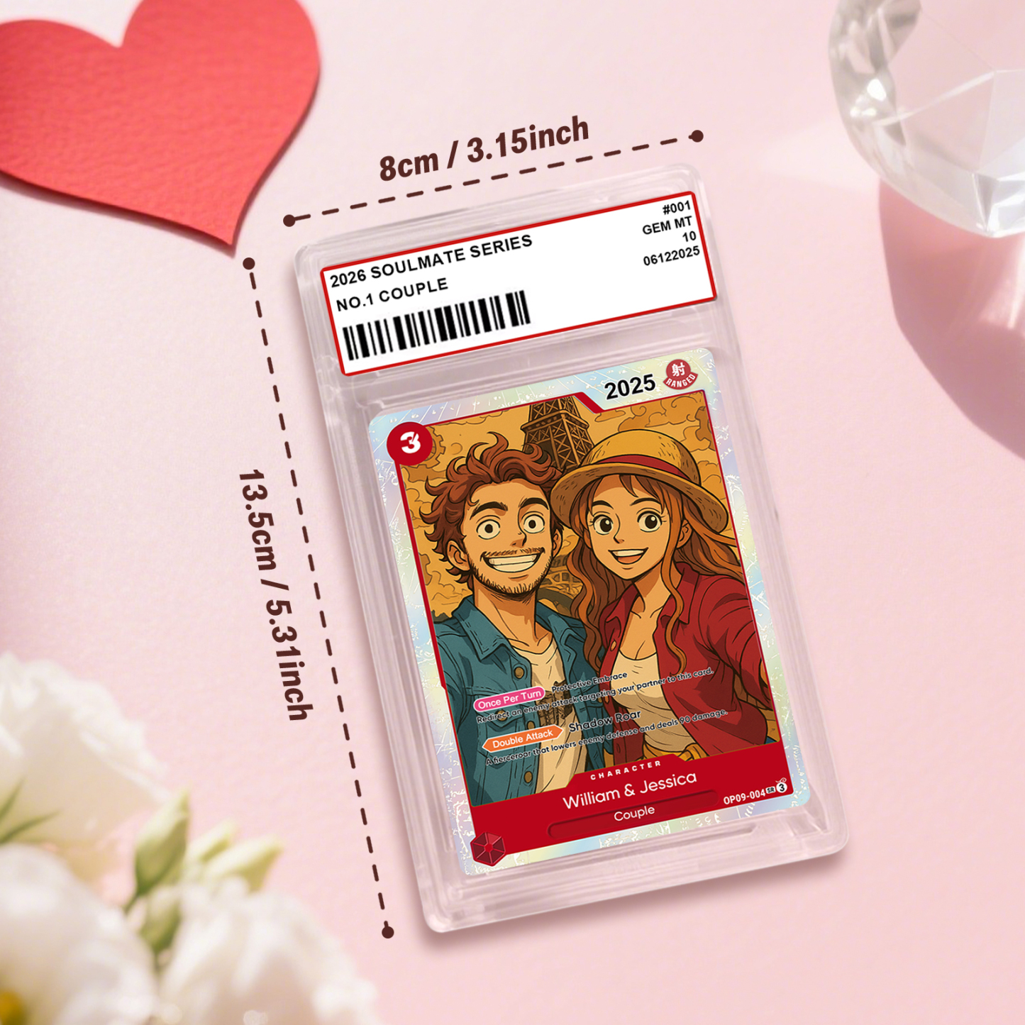 Personalized Photo Anime Card Couples OP Style TCG Card Valentine's Day Gift for Couple