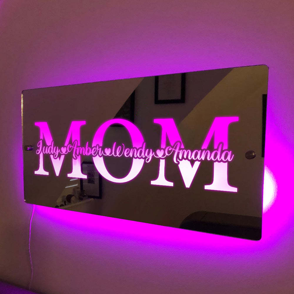 Custom Name Mirror Light Mother's Day Commemorate Gift - photomoonlamp