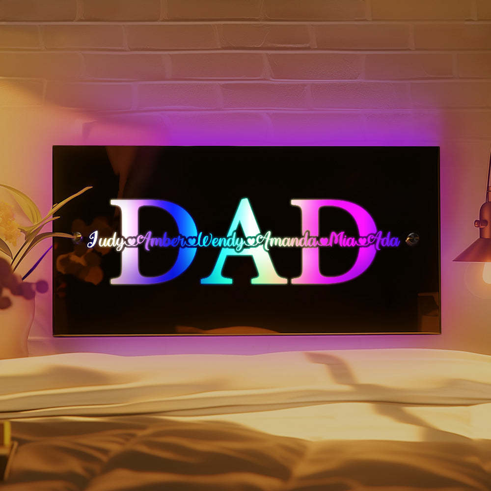 Custom Name Mirror Light Father's Day Creative Gift - photomoonlamp