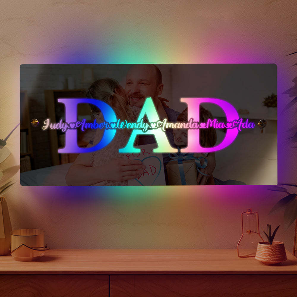 Custom Name Mirror Light Father's Day Creative Gift - photomoonlamp
