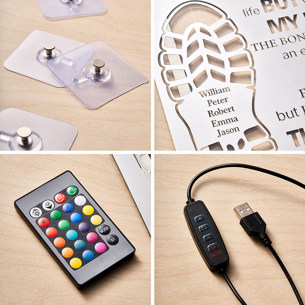 Personalized Stepped Up Dad Mirror Light Dad's Footprint Sign Gift for Father's Day - GiftlabUS