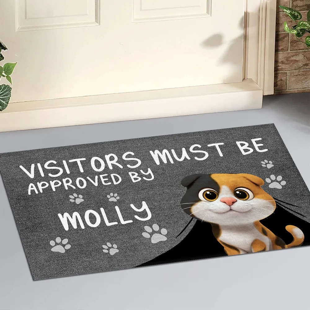 Approved By Dog Cartoon Personalized Custom Doormat Cartoon Pet Doormat For Pet Lovers