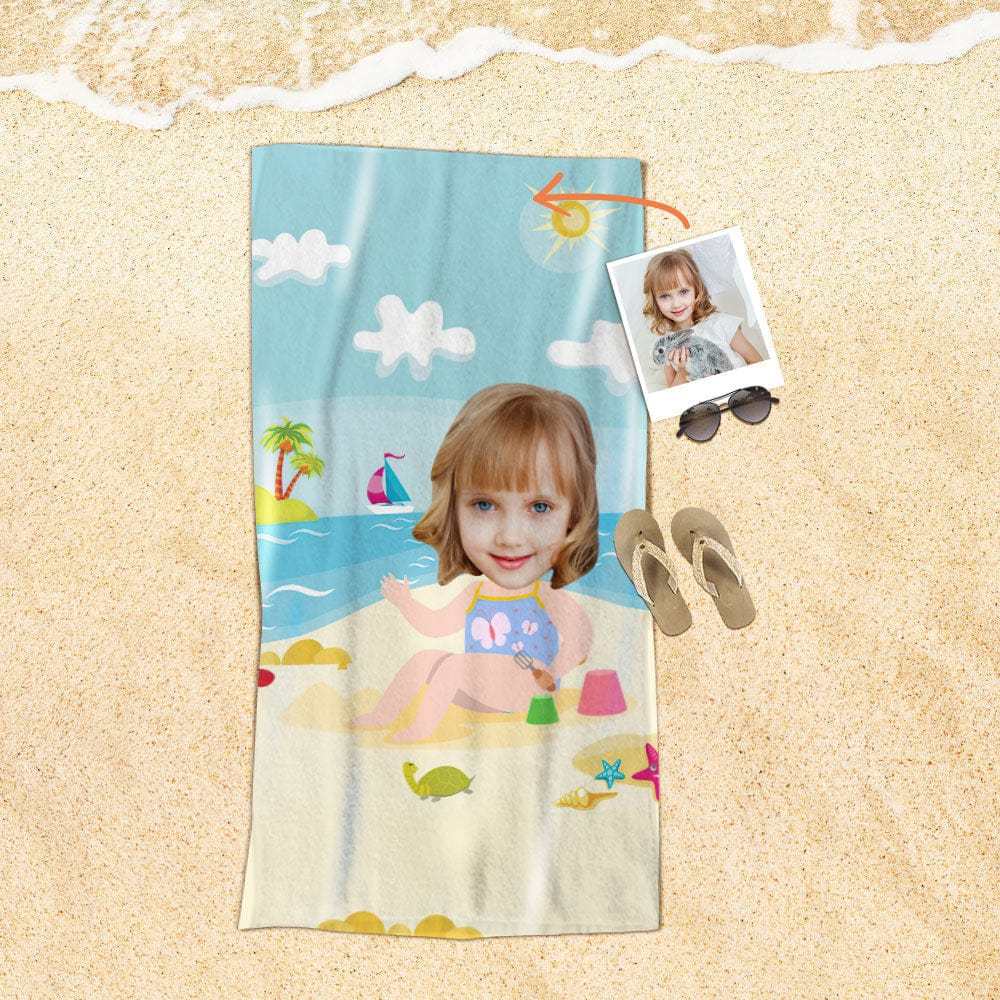 Custom Face Beach Towel Personalized Beach Towel Funny Gift for Summer - Giftlab