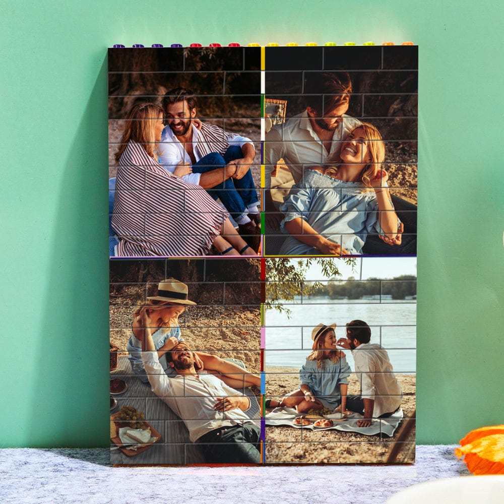 Personalised Colors Building Brick With Spotify Code Custom Photo Block Brick Puzzles Gifts For Couple - Giftlab