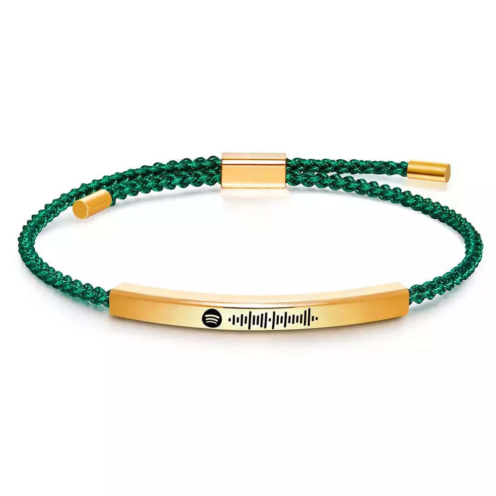Custom Spotify Music Label Bracelet Personalized Scannable Music Song Bracelet Gift for Her - Bestchristmasgifts