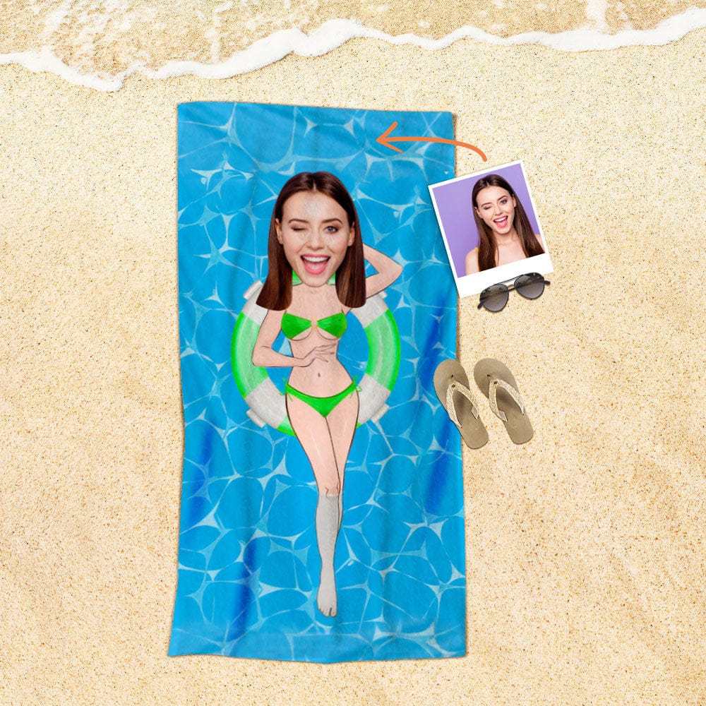 Custom Face Beach Towel Personalized Beach Towel Gift for Mother - Giftlab