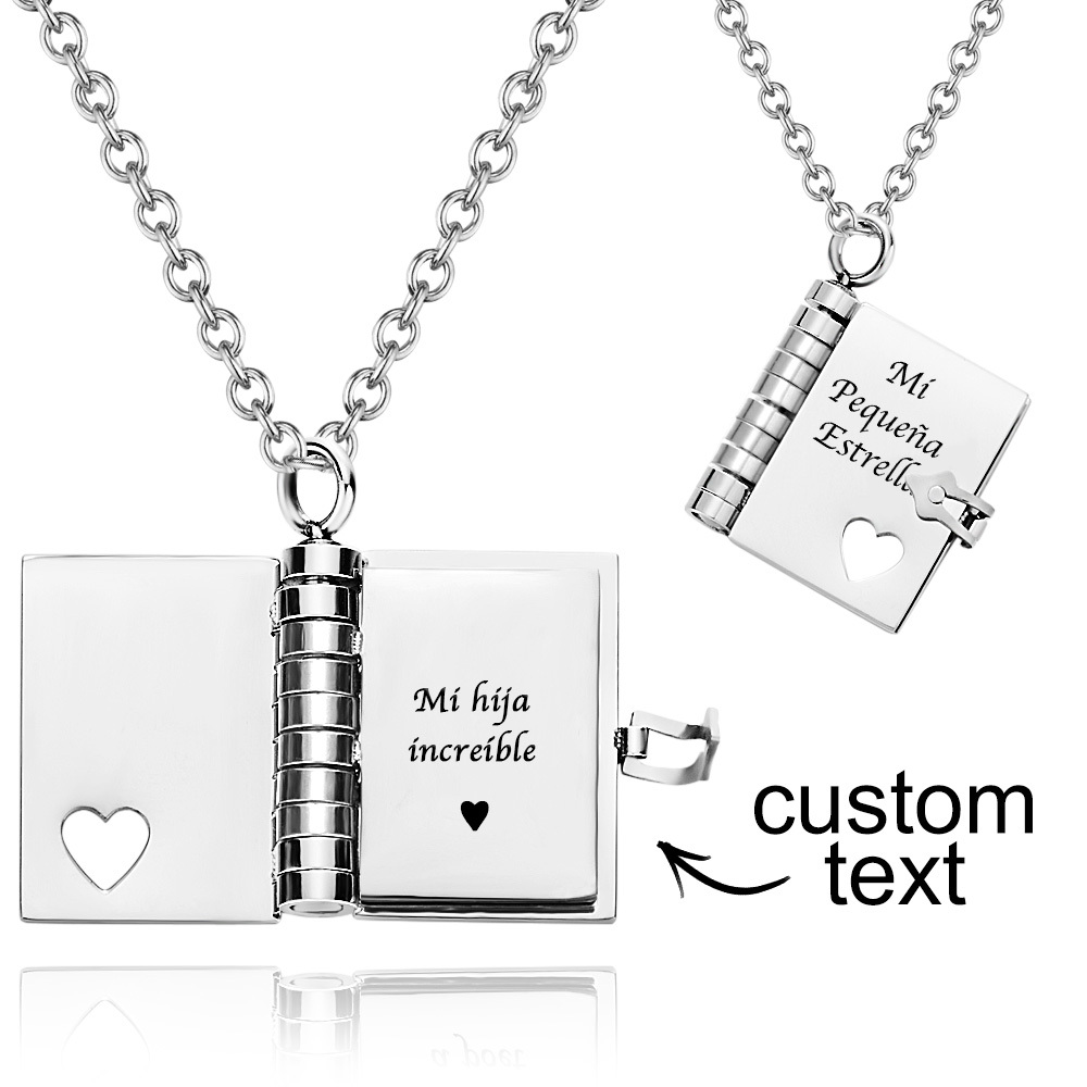 Personalized My Little Star Book Necklace – A Letter to My Daughter in a Locket, Adjustable Pendant with Message Inside, Meaningful Jewelry Gift