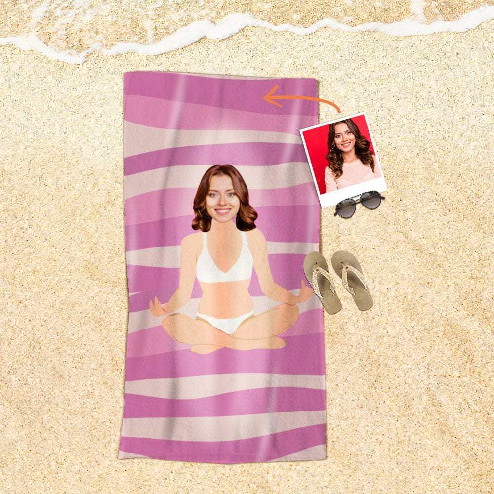 Custom Face Beach Towel Personalized Beach Towel Gift for Mother - Giftlab