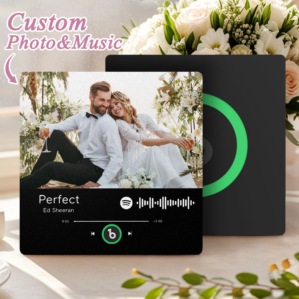 Custom Spotify Music Fridge Magnet Personalized Colorful Frame Album Fridge Magnet Music Wall Photo Sticker Song Magnets That Can Play Music Wedding Gifts for Her - Bestchristmasgifts
