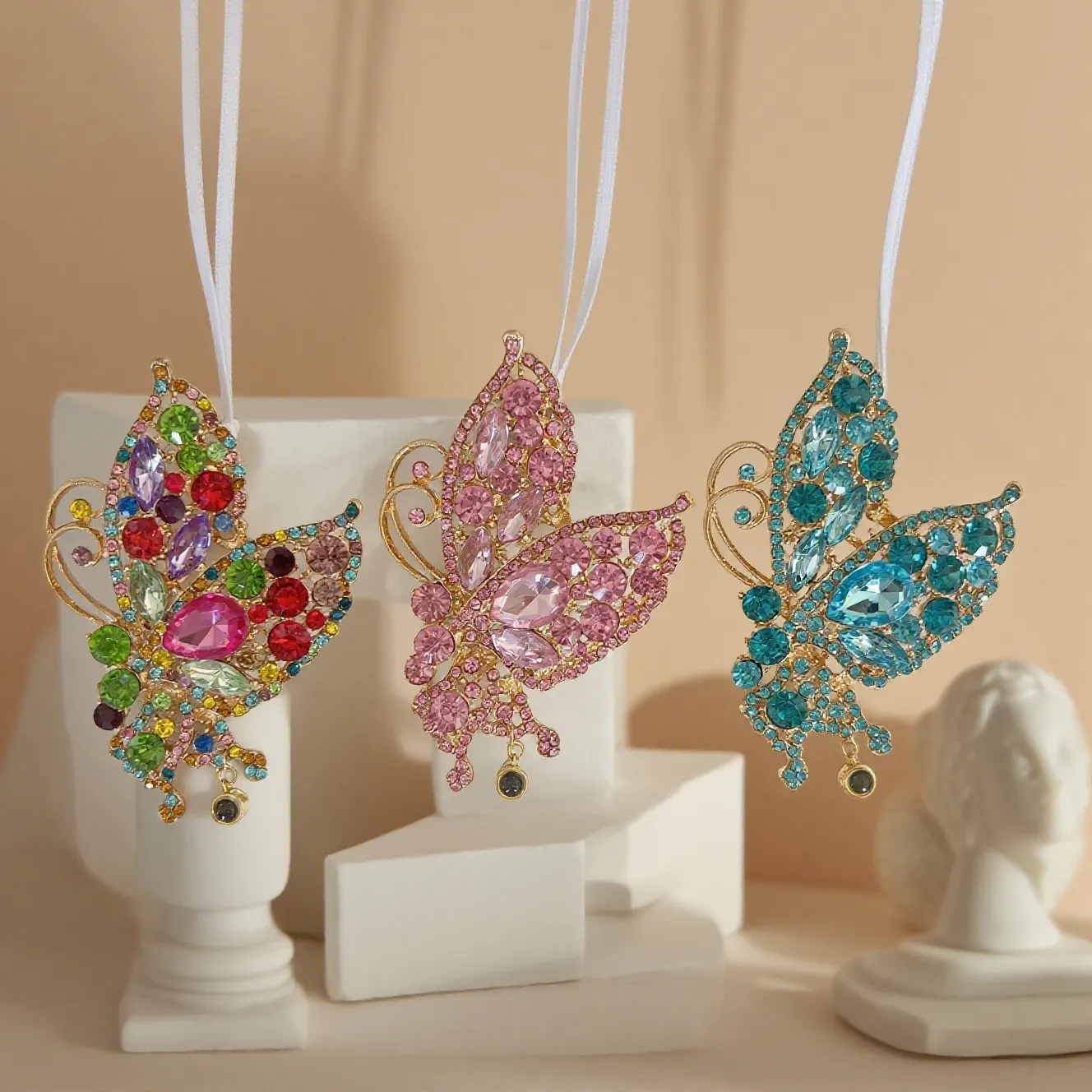 Custom Photo Projection Ornament Hollow Butterfly Projection Pendant Car Decoration Christmas Decoration