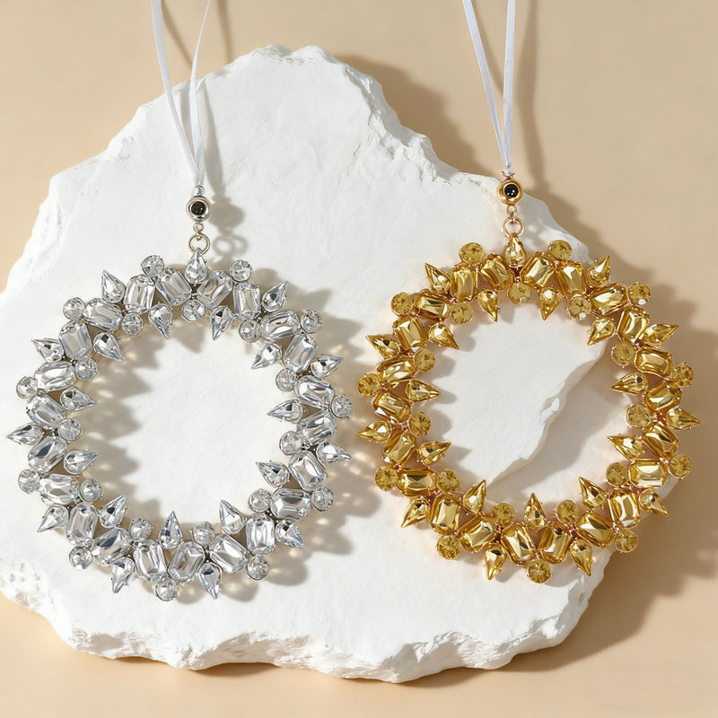 Personalized Photo Projection Ornament Projection Picture Pendant with Diamonds Special Gift for Christmas