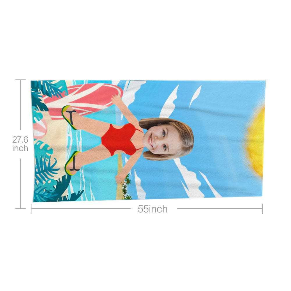 Custom Face Beach Towel Personalized Beach Towel Gift for Mother - Giftlab