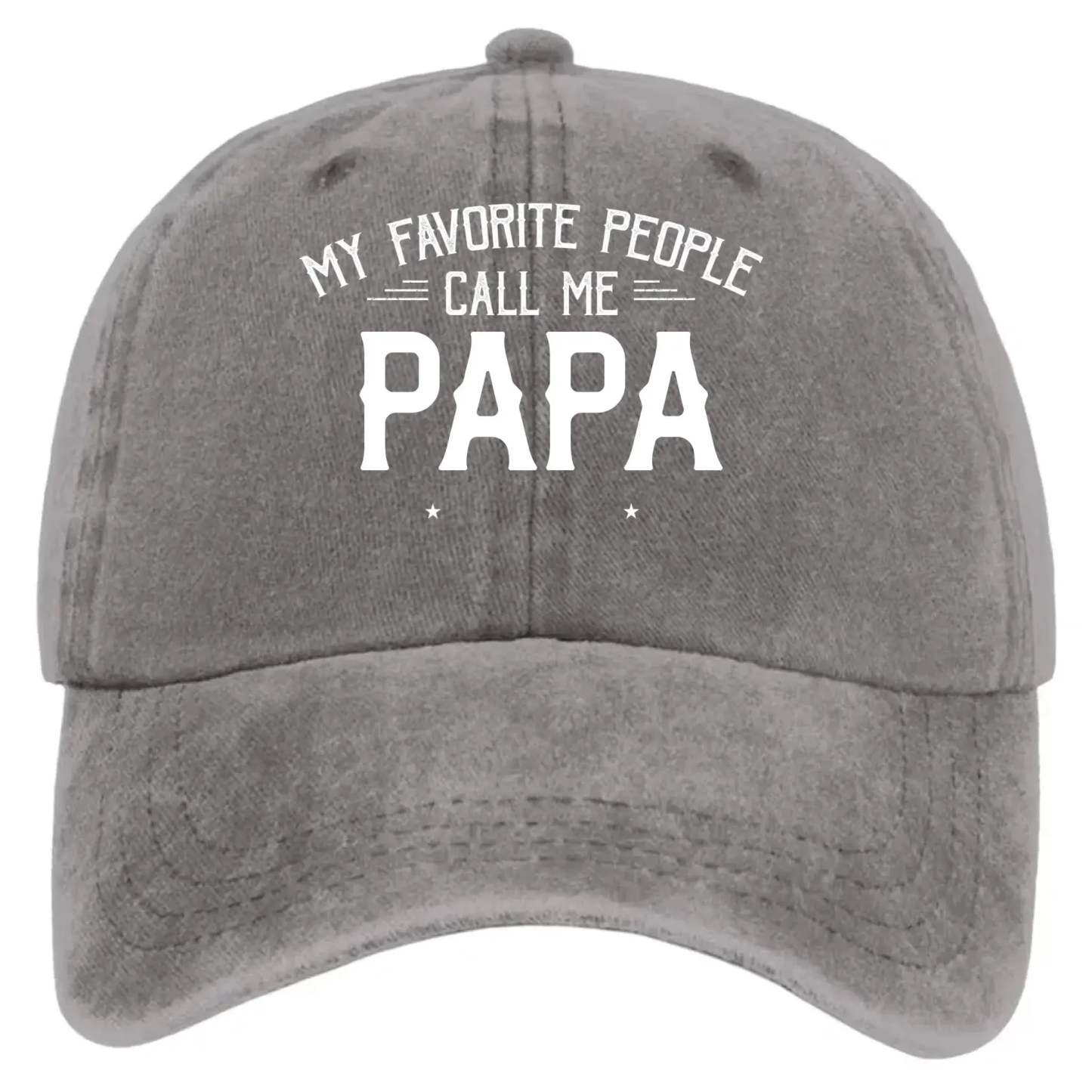 Personalized Washed Denim Cap with Kids’ Names – Custom Dad, Papa, or Grandpa Hat