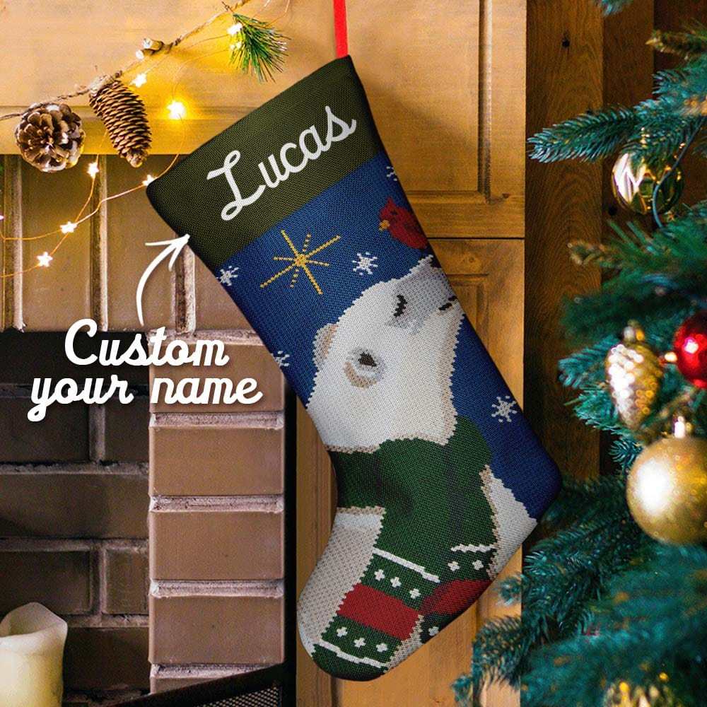 Custom Name Stockings Christmas Ornament Personalized Needlepoint Stocking Custom Name Christmas Stockings Christmas Gifts - Giftlab