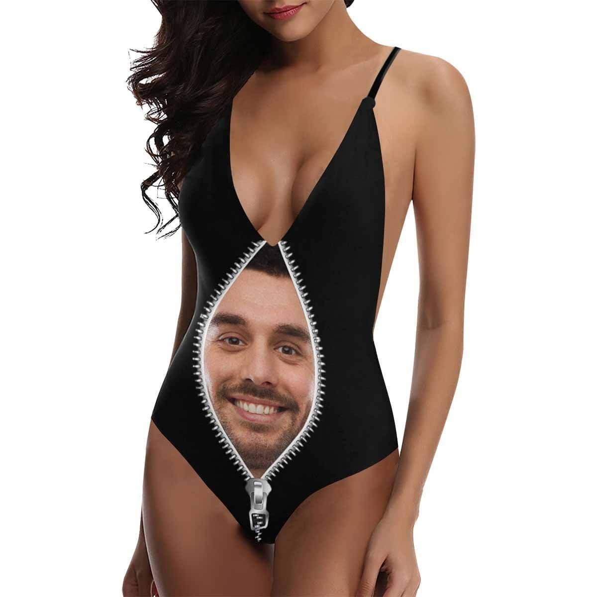Customized Face One Piece Swimsuit Photo Swimwear Custom Swimming Suits - Giftlab