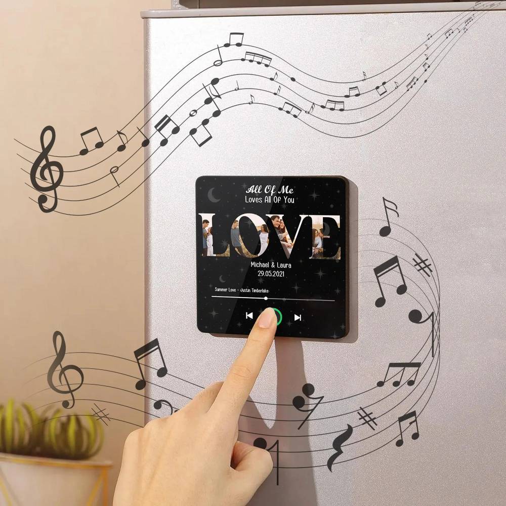 Custom Music Fridge Magnet Personalized Love Photos Song Magnet Valentine's Day Anniversary Gift for Lover - Bestchristmasgifts