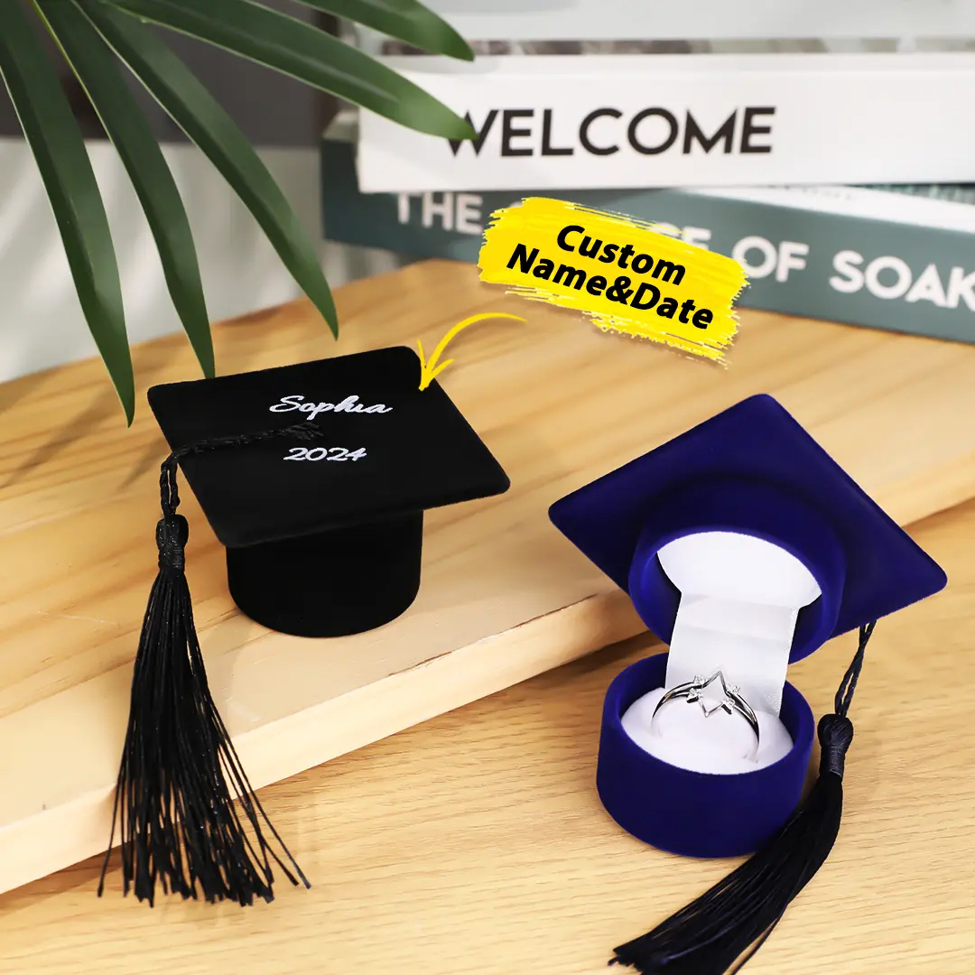 Personalized Graduation Cap Ring Box Class of 2025 Graduation Gift for Graduate for Friend