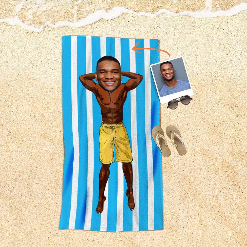 Custom Face Beach Towel Personalized Beach Towel Funny Gift for Kids - Giftlab