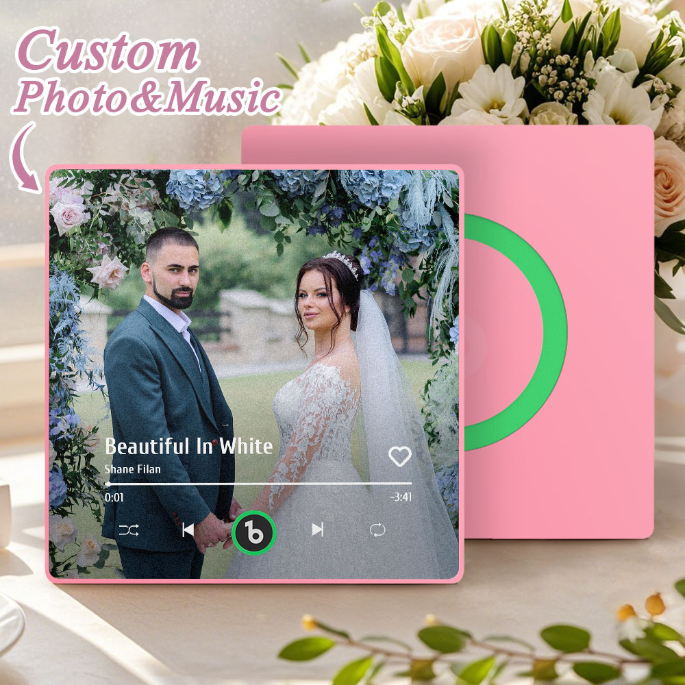 Custom Music Photo Fridge Magnet Personalized Photo Music Fridge Magnet That Can Play Music Without Cellphone Supports Bluetooth Connectivity Wedding Gift for Her - Bestchristmasgifts