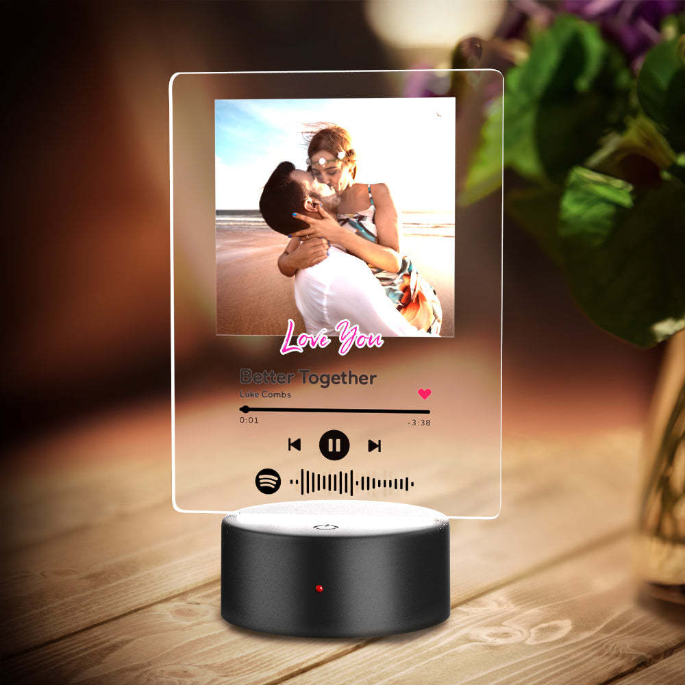 Custom Spotify Code Acrylic Keychain/Plaque/Night Light Engraved Gift For Lover - Bestchristmasgifts