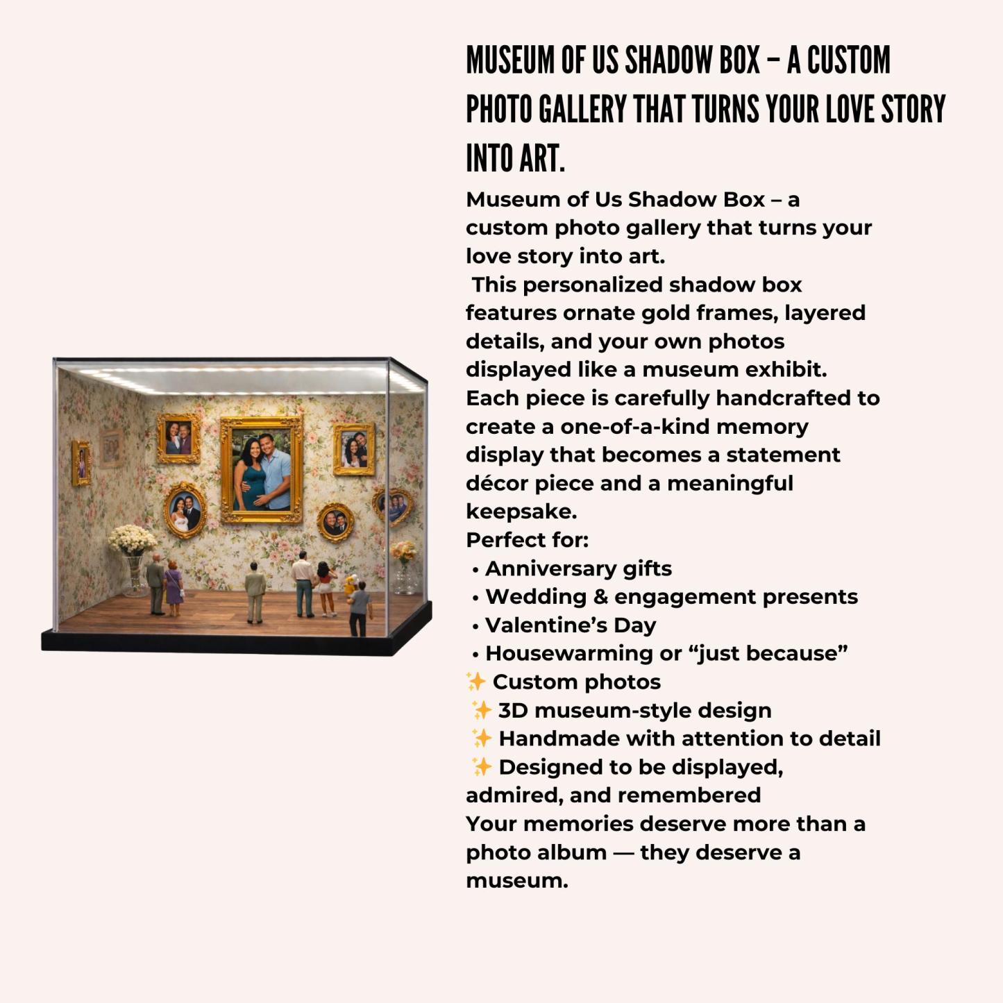 Custom Photo Frame Museum of Us Display Box Personalized Photo Shadow Box Couples Gift for Her Cute Miniature Museum Gifts Meaningful Gift Valentine's Day Anniversary Gift