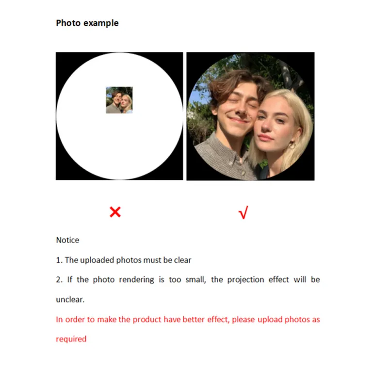 Custom Photo Projection Ornament Retro Christmas Tree Decoration for Christmas Gift