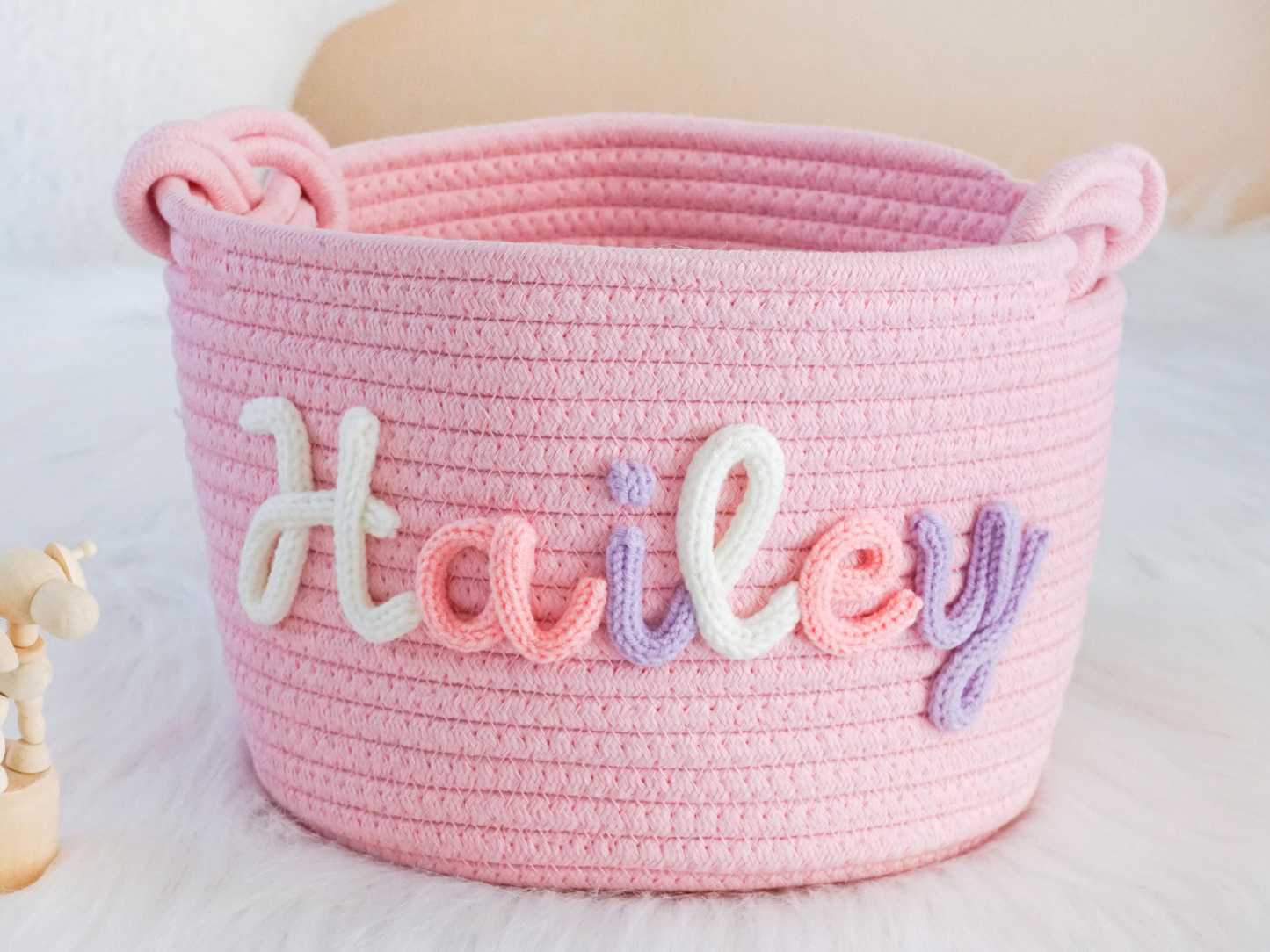 Baby Shower Gift Basket,Personalized Baby Gift,Nursery Decor Basket,Baby Name Gift,Baby Girl Gift,Baby Boy Gift,Storage Basket,New Born Gift