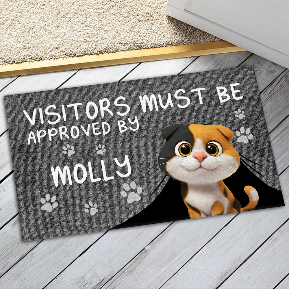 Approved By Dog Cartoon Personalized Custom Doormat Cartoon Pet Doormat For Pet Lovers