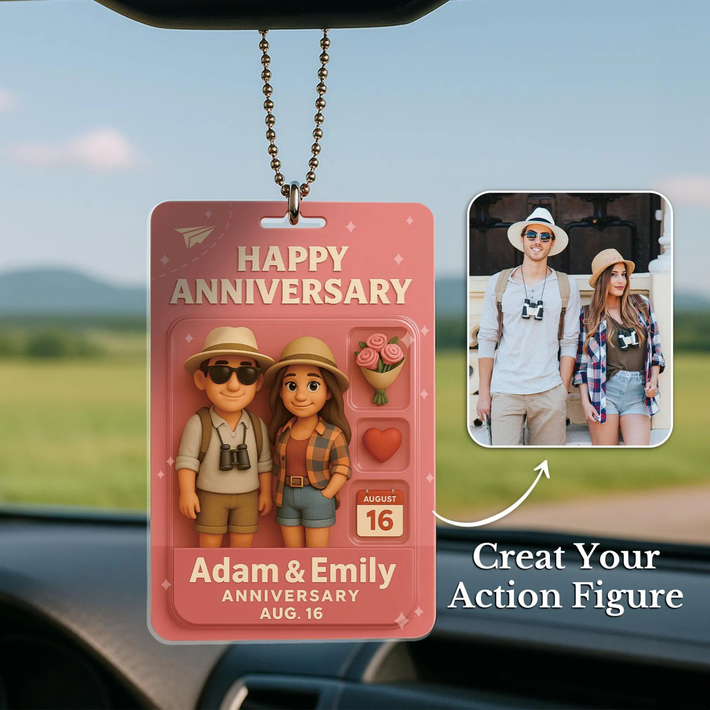 Personalized 2D Action Figure Pack Packaging Toy Box Style Art Gift Custom 2D Anime Photo Valentine's Day Anniversary Gift for Lover