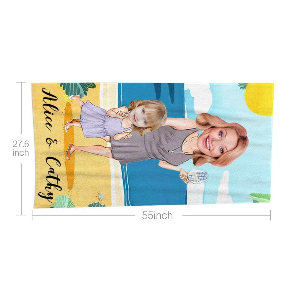 Custom Face Beach Towel Personalized Beach Towel Funny Gift for Kids - Giftlab