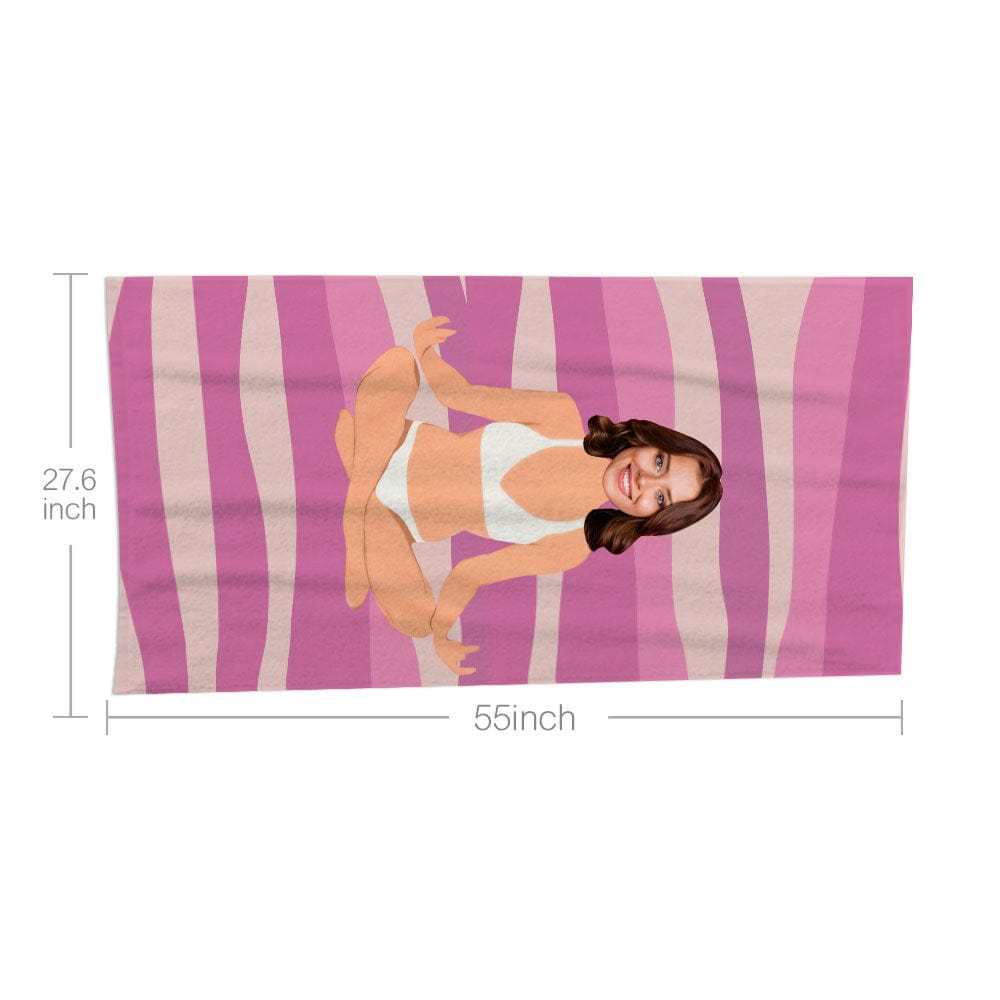 Custom Face Beach Towel Personalized Beach Towel Gift for Mother - Giftlab
