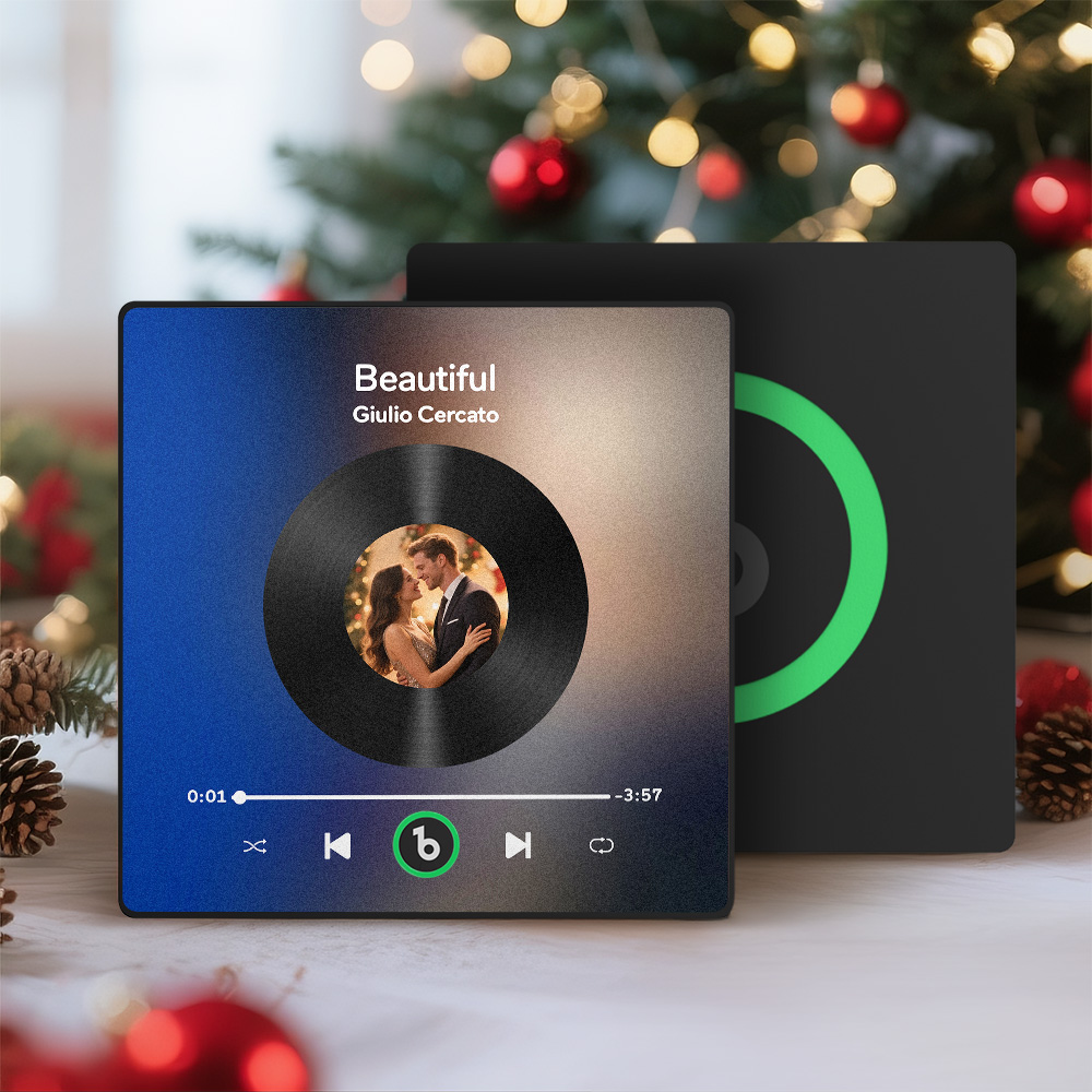 Custom Music Fridge Magnet Custom Colorful Frame Album Fridge Magnet Music Wall Photo Sticker Song Magnets That Can Play Music Christmas Gifts for Her