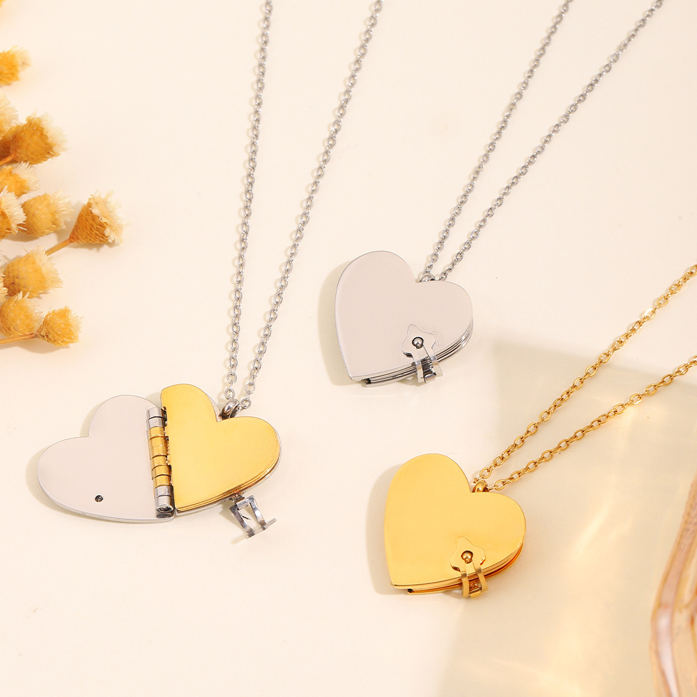 Personalized Heart Book Locket Necklace Custom Seven Page Message Book Pendant Secret Love Letter Anniversary Gift