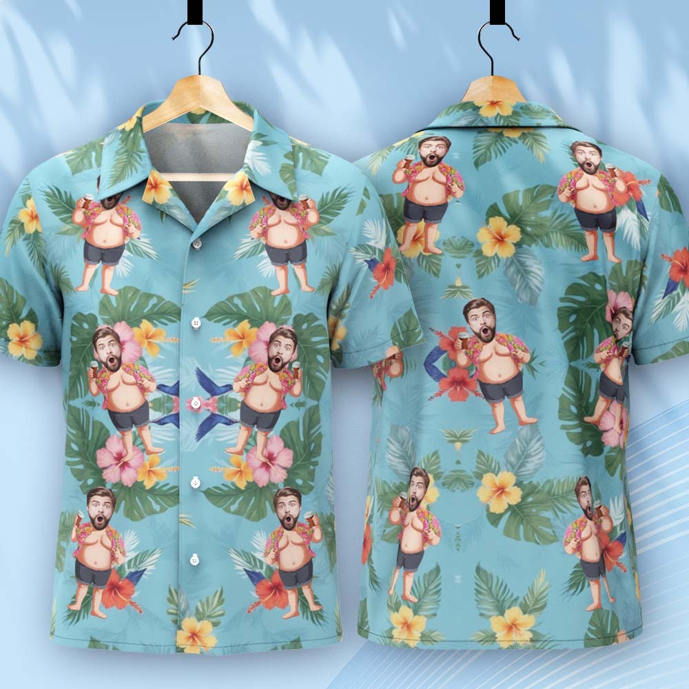 Custom Hawaiian Shirt With Face Custom Face Funny Hawaiian Shirt Gifts for Beach Party Gifts Multiple Styles for Team Gifts - Giftlab
