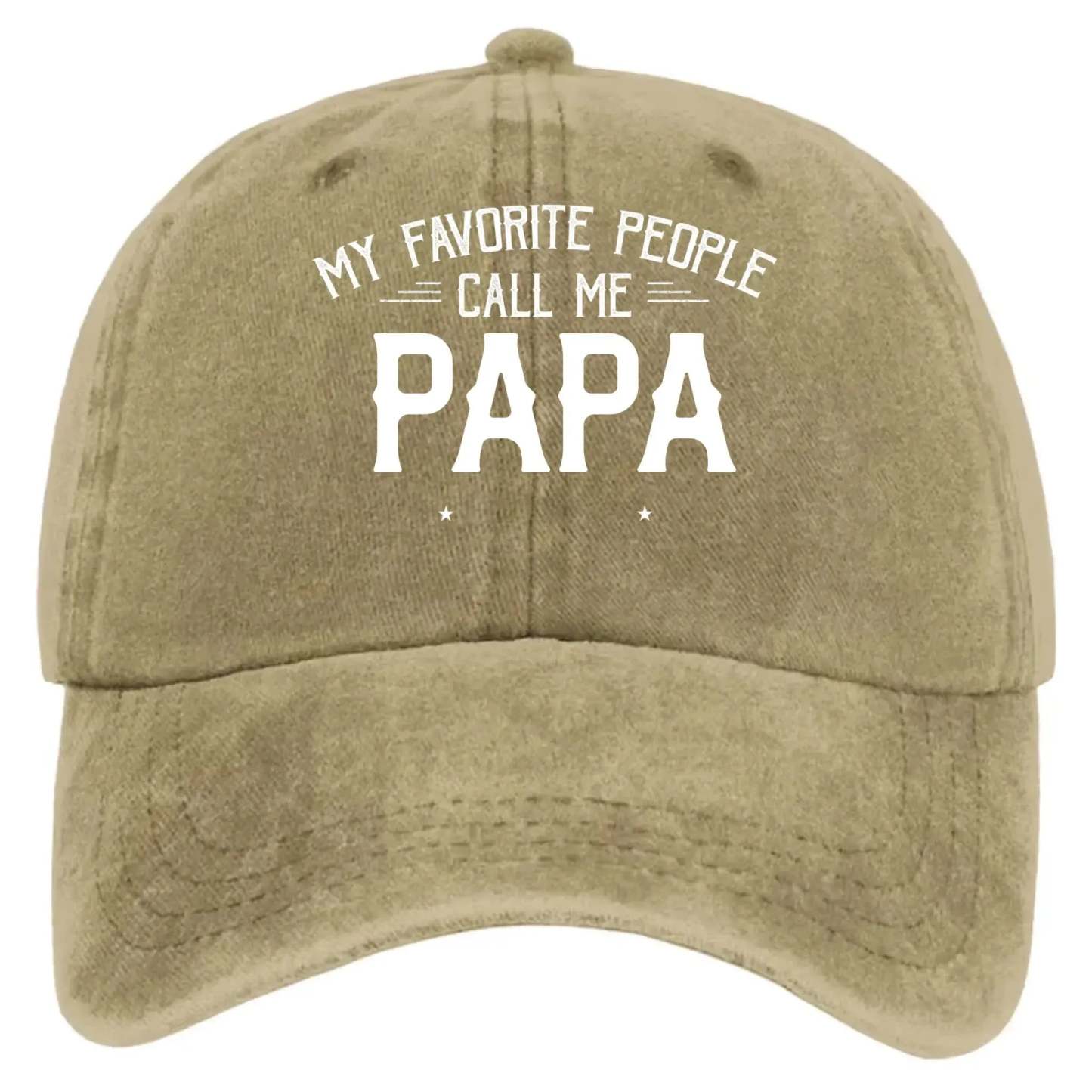 Personalized Washed Denim Cap with Kids’ Names – Custom Dad, Papa, or Grandpa Hat