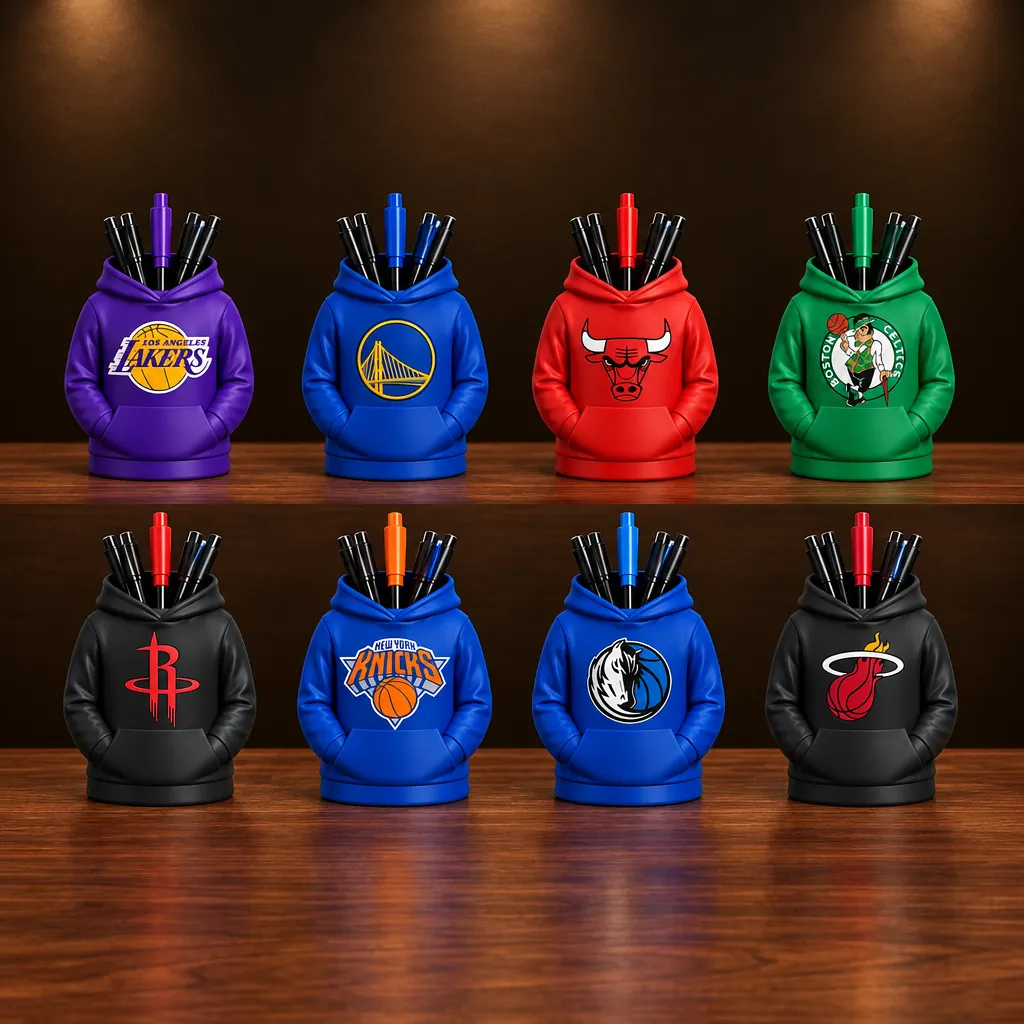 Basketball Hoodie Desk Organizer, Pen Pencil and Utensil Holder Fan Gift
