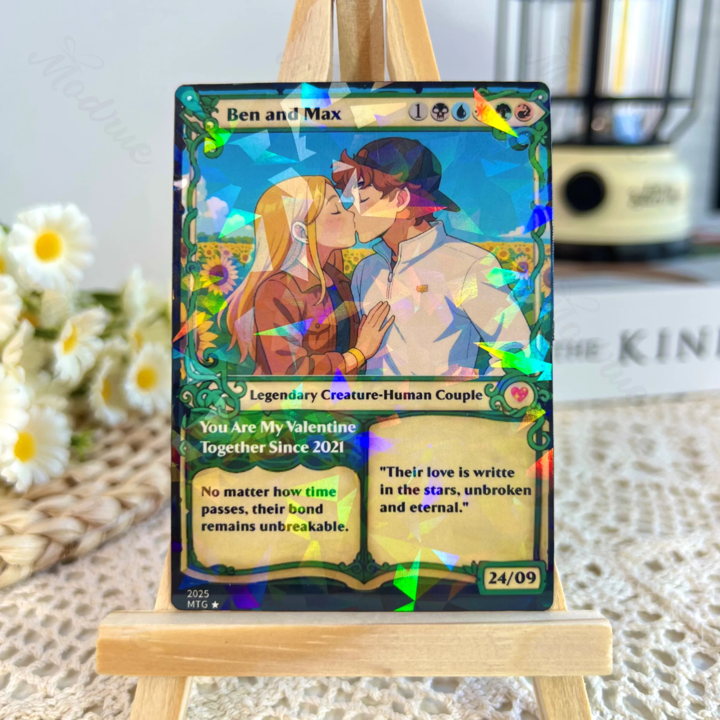 Personalized Magic Card Couple Photo Anime Style Valentine's Day Gift for Couple