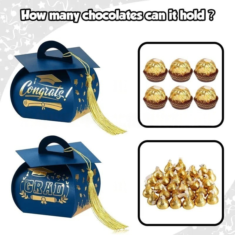 Graduation Candy Box with Tassel Table Centerpieces Graduation Cap Gift Boxes