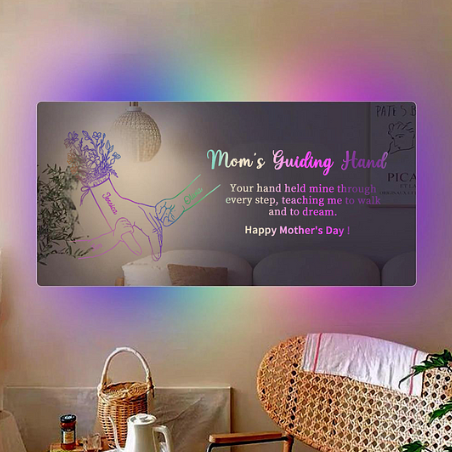 Hand in Hand Personalized Mom and Kids Personalized Mirror Light - Creative Mother's Day Gift