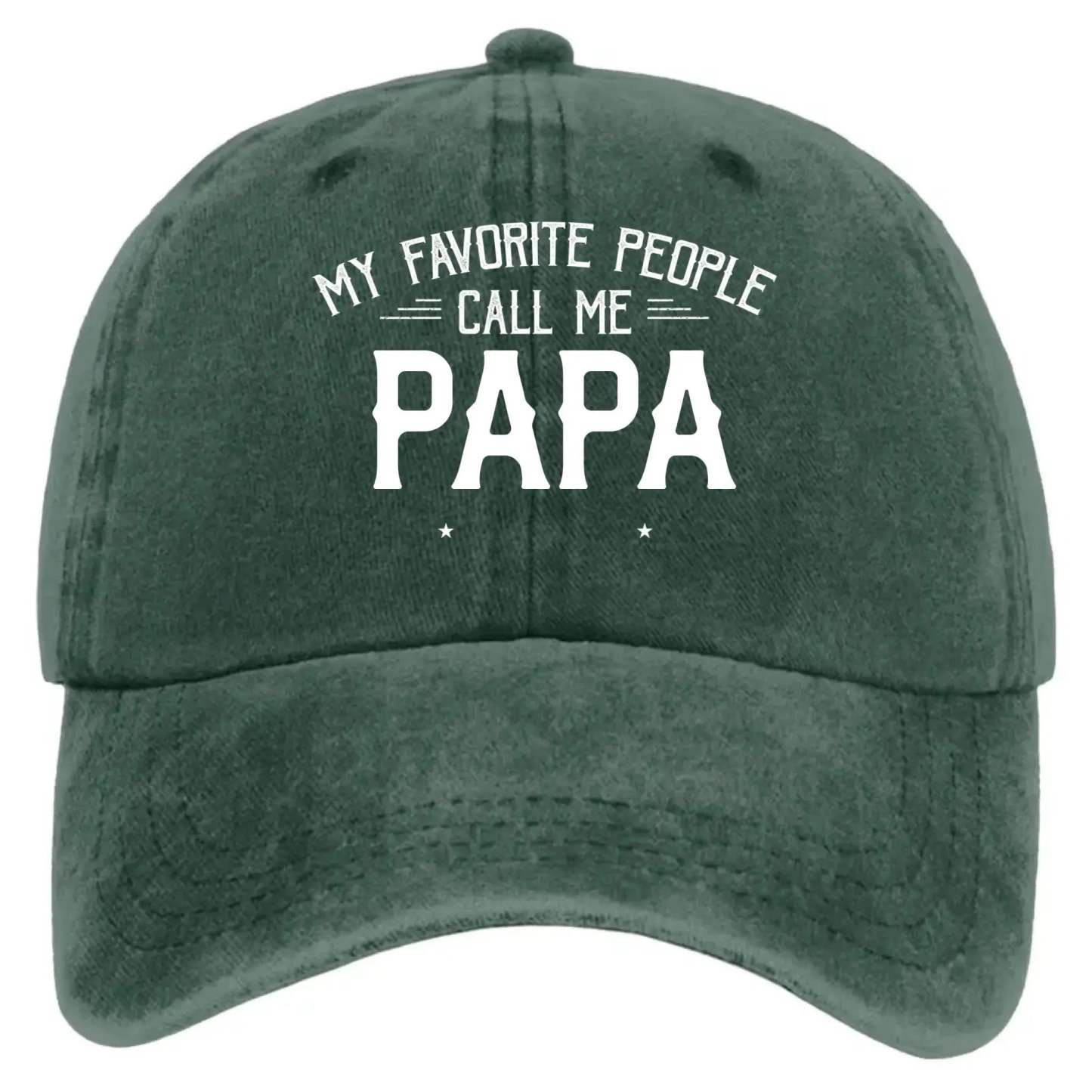 Personalized Washed Denim Cap with Kids’ Names – Custom Dad, Papa, or Grandpa Hat