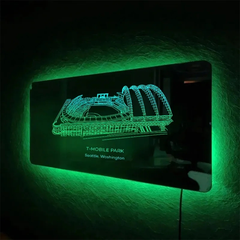 Yankee Stadium Mirror Light Custom Your Slogan Text Personalized Gift for Sport Lover