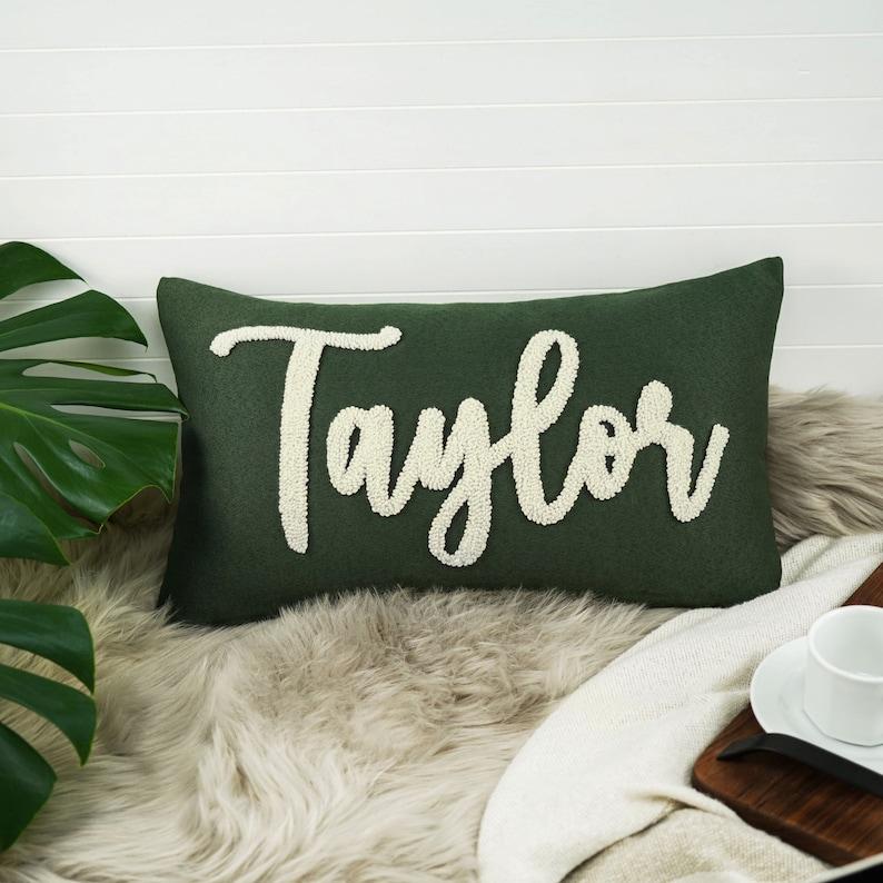 Custom Embroidered Pillow Cover Personalized Gift, Home Decor, Anniversary Gift, Boyfriend Gift Idea, Birthday Gift for Him, Custom Throw Pillow Case