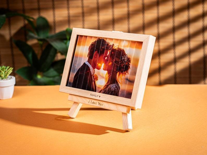 Photo gift ZigZag - anniversary and birthday gift - gift for him her - photo cube keychain - desk photo frame