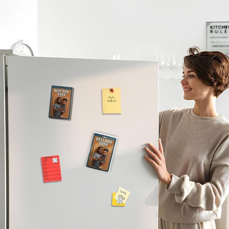 Personalized Daddy Photo Fridge Magnet Dad Car Accessories Custom Wallet Size Figure Photo Frame Acrylic Father’s Day Fridge Photo Magnet