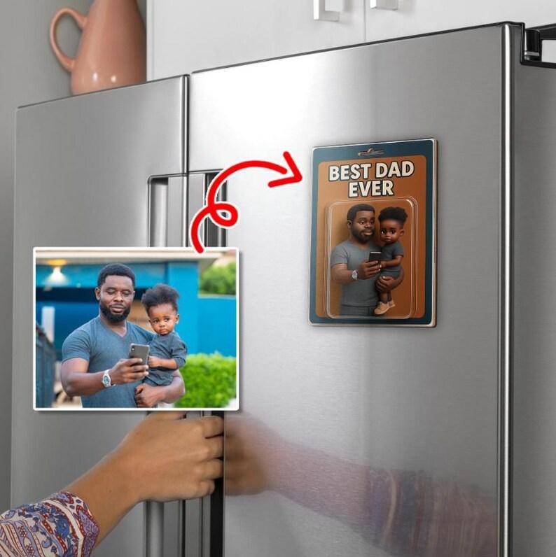 Personalized Daddy Photo Fridge Magnet Dad Car Accessories Custom Wallet Size Figure Photo Frame Acrylic Father’s Day Fridge Photo Magnet