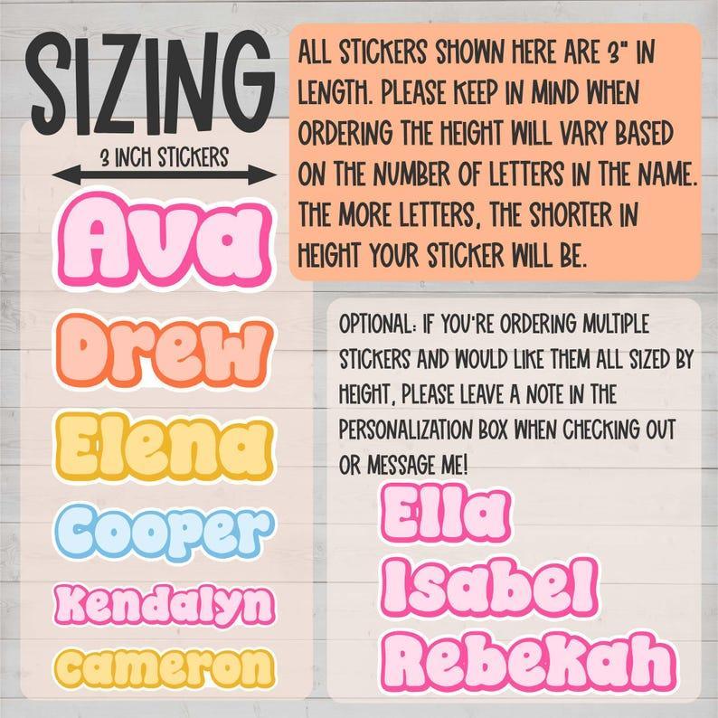 Retro Custom Name Personalized Sticker | Kids Custom Name Sticker | Colorful Personalized Laptop Sticker | Water Bottle Name Sticker