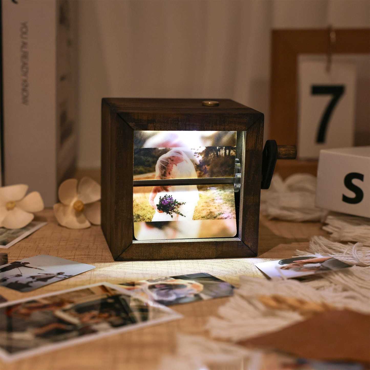 Custom Flip Book Frame Animation Machine Mechanical Hand Motion Photo Album Black Walnut Handicrafts Creative gift